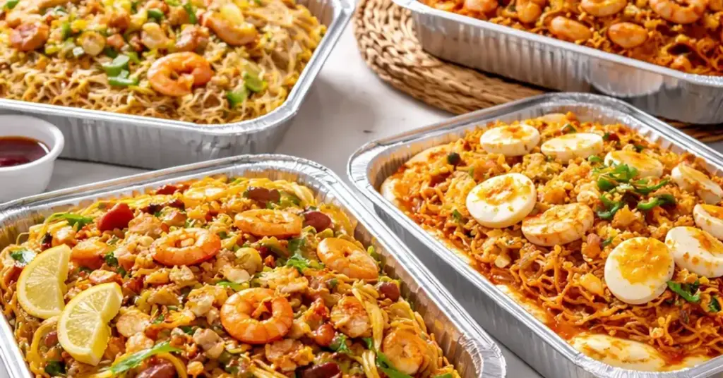 Filipino noodle dishes for takeout, pancit takeout Philippines, palabok delivery Manila
